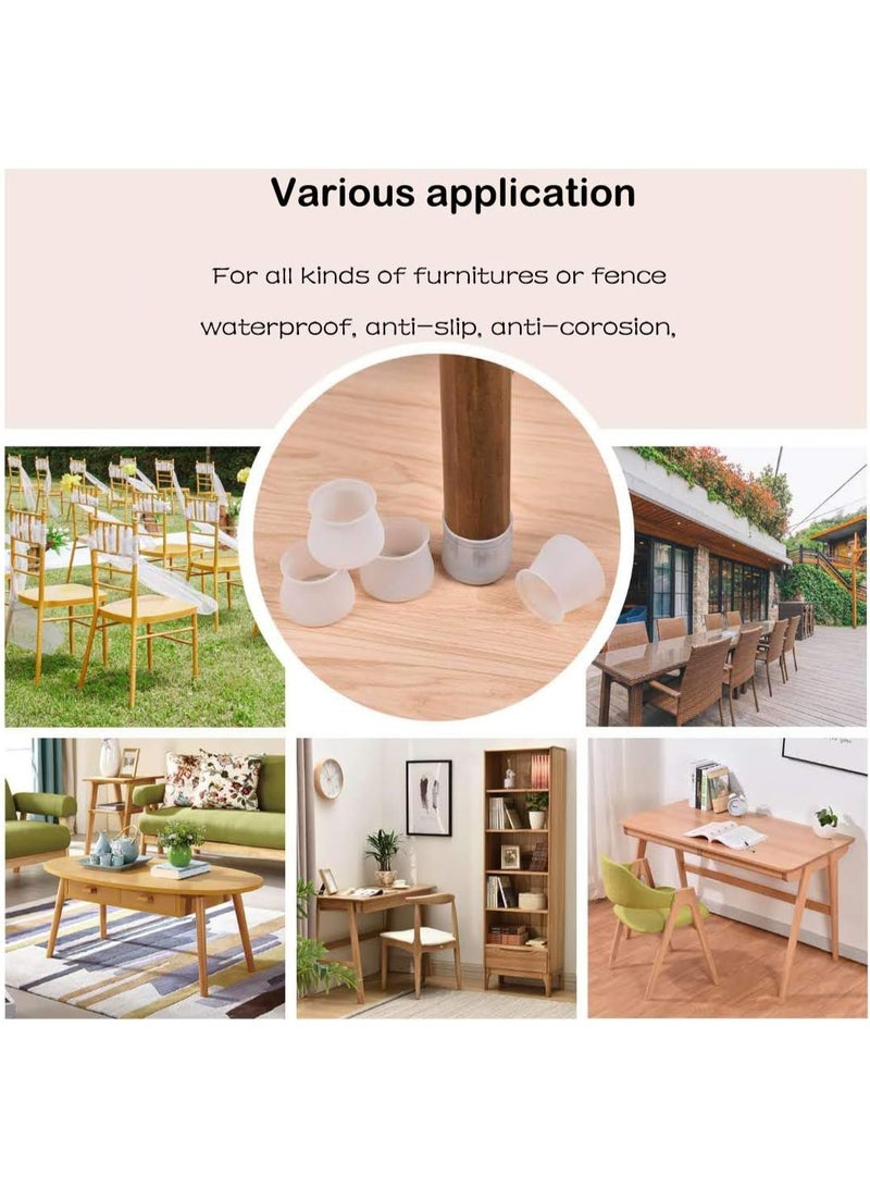 مجموعة تينكات من 16 قطعة من أغطية حماية أرجل الأثاث المصنوعة من السيليكون المقاوم للخدش، مقاس 38 مم/1.5 بوصة، لحماية أرجل الطاولات والكراسي، مناسبة لطاولات الطعام أو طاولات وكراسي الحدائق الخشبية. - Image 4